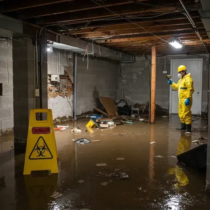 Flooded Basement Electrical Hazard in Rock Island, IL Property