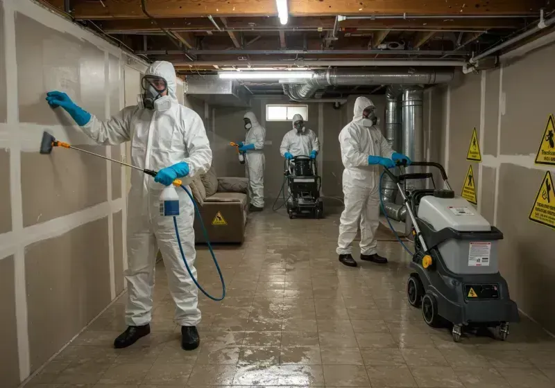 Basement Moisture Removal and Structural Drying process in Rock Island, IL